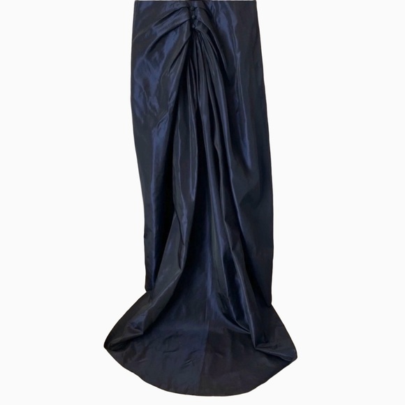 Vera Wang Vintage Black Blue Taffeta Gown Size 8 Fits 4 Formal Dress - Picture 8 of 13